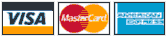 We accept Visa, Mastercard and American Express Credit Cards