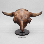 Bison antiquus Skull with Stand